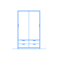 Furniture Armoires Wardrobes Ikea Trysil Four Drawer Wardrobe Line Art Illustration Svg, Free Vectors File